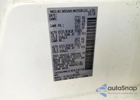 2018 Nissan Pathfinder S from USA, damaged, VIN 5N1DR2MMXJC647078